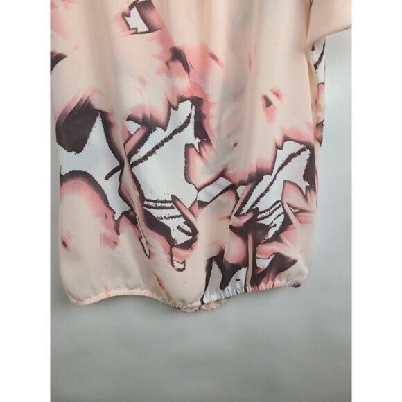 Calvin Klein Womens Blouse Top Small Pink Floral Cold Shoulder Cottagecore - Picture 3 of 8